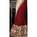Magnificent Maroon Colored Embroidered Chiffon Net Lehenga Saree Magnificent Maroon Colored Embroidered Chiffon Net Lehenga Saree